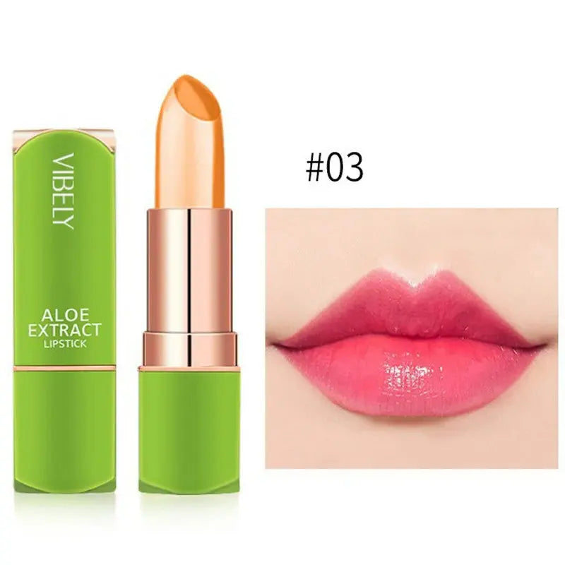 Color Changing Aloe Vera Jelly Lipstick Moisturizing Tinted Lip Balm Lasting Moisturizing Not Easy To Fade Lipsticks Cosmetic NNOS