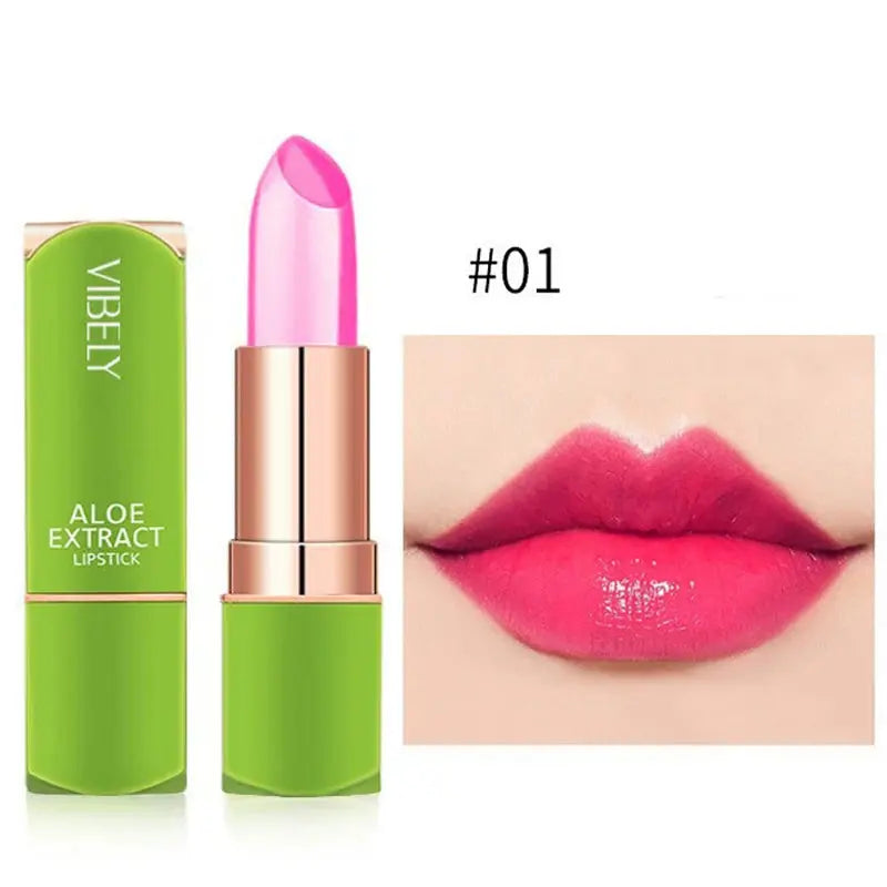 Color Changing Aloe Vera Jelly Lipstick Moisturizing Tinted Lip Balm Lasting Moisturizing Not Easy To Fade Lipsticks Cosmetic NNOS