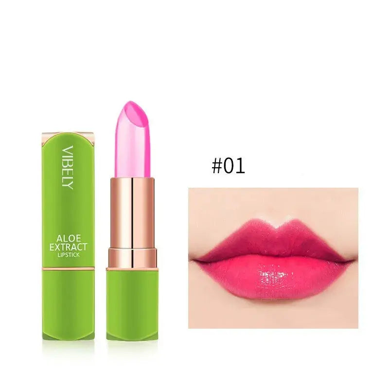 Color Changing Aloe Vera Jelly Lipstick Moisturizing Tinted Lip Balm Lasting Moisturizing Not Easy To Fade Lipsticks Cosmetic NNOS