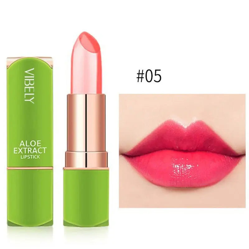 Color Changing Aloe Vera Jelly Lipstick Moisturizing Tinted Lip Balm Lasting Moisturizing Not Easy To Fade Lipsticks Cosmetic NNOS