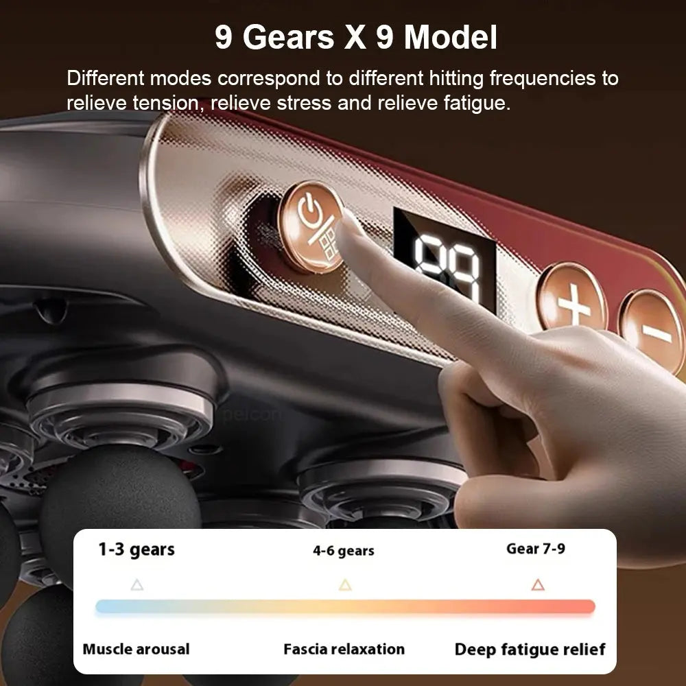 Electric Muscle Relaxation Massager Fascia Gun 6 Heads Body Massage for Deep Tissue Muscle Relief Back Leg Neck NNOS