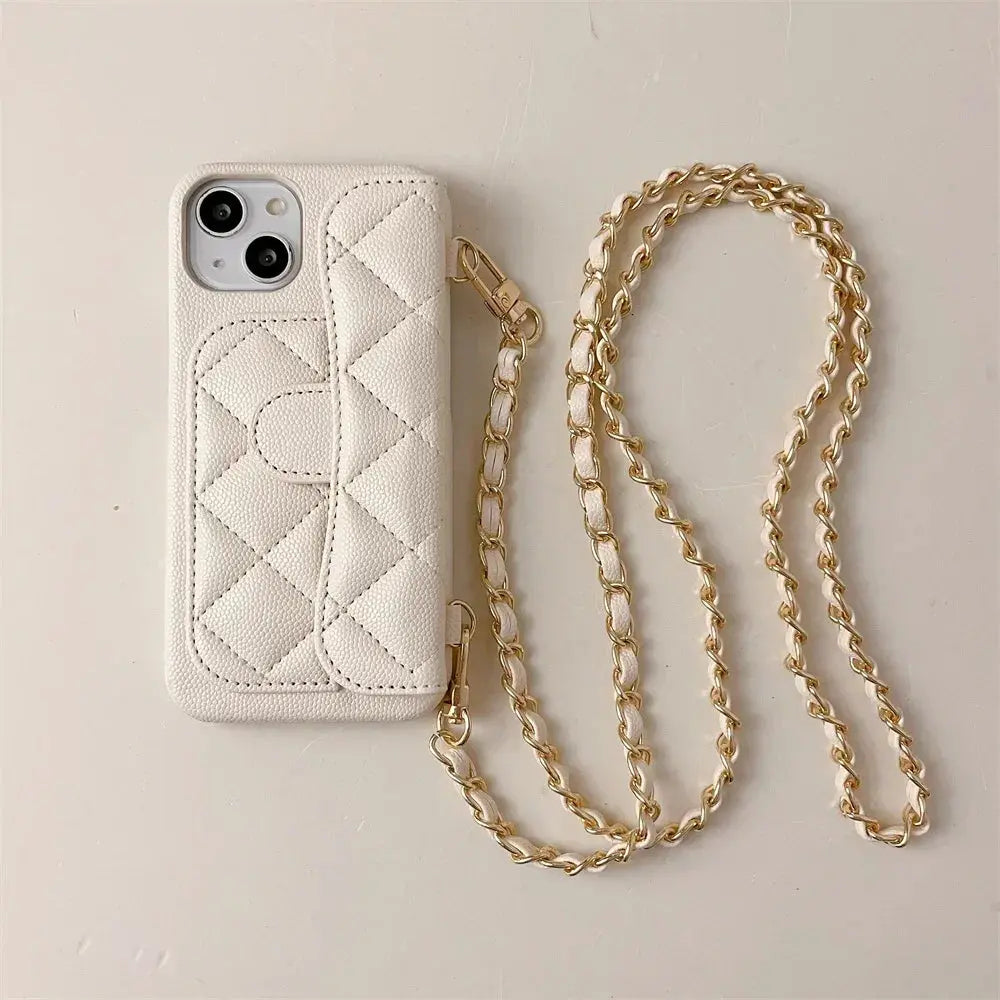 Luxury Geometric Leather Crossbody Phone Case NNOS