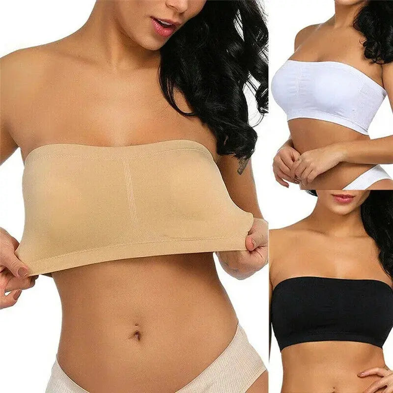 Summer Free Size Tube Invisible Bra Breathable Back Mesh Strapless Crop Top Women Ladies Sexy Bralette Bra Dress Shouderless Top NNOS