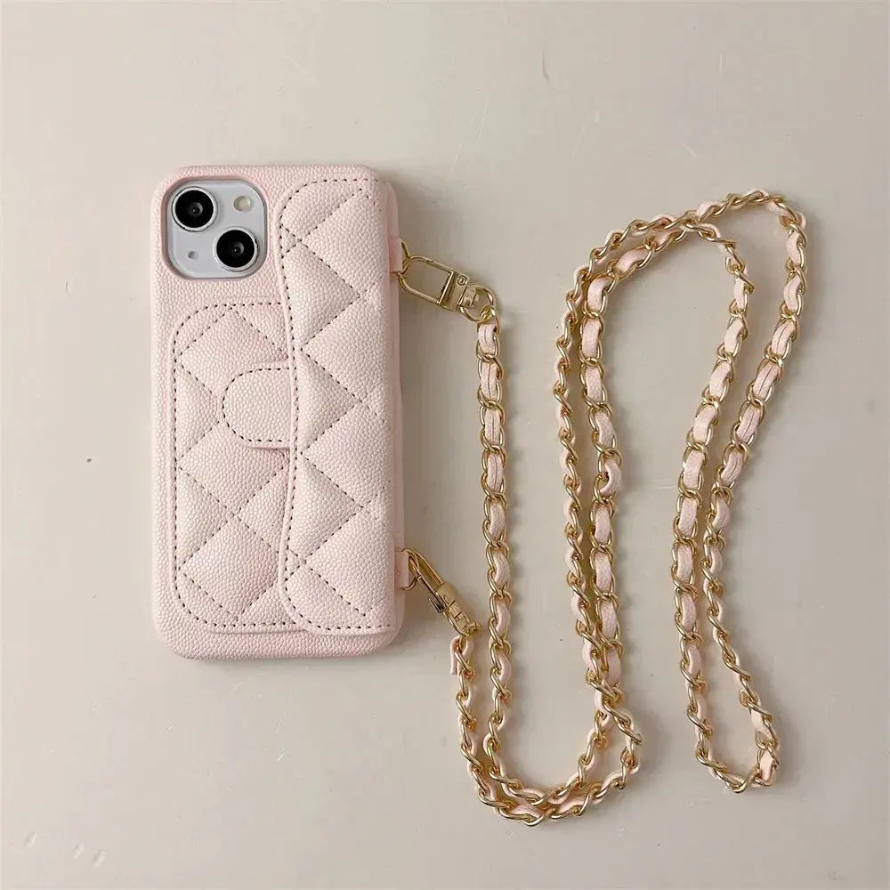 Luxury Geometric Leather Crossbody Phone Case NNOS