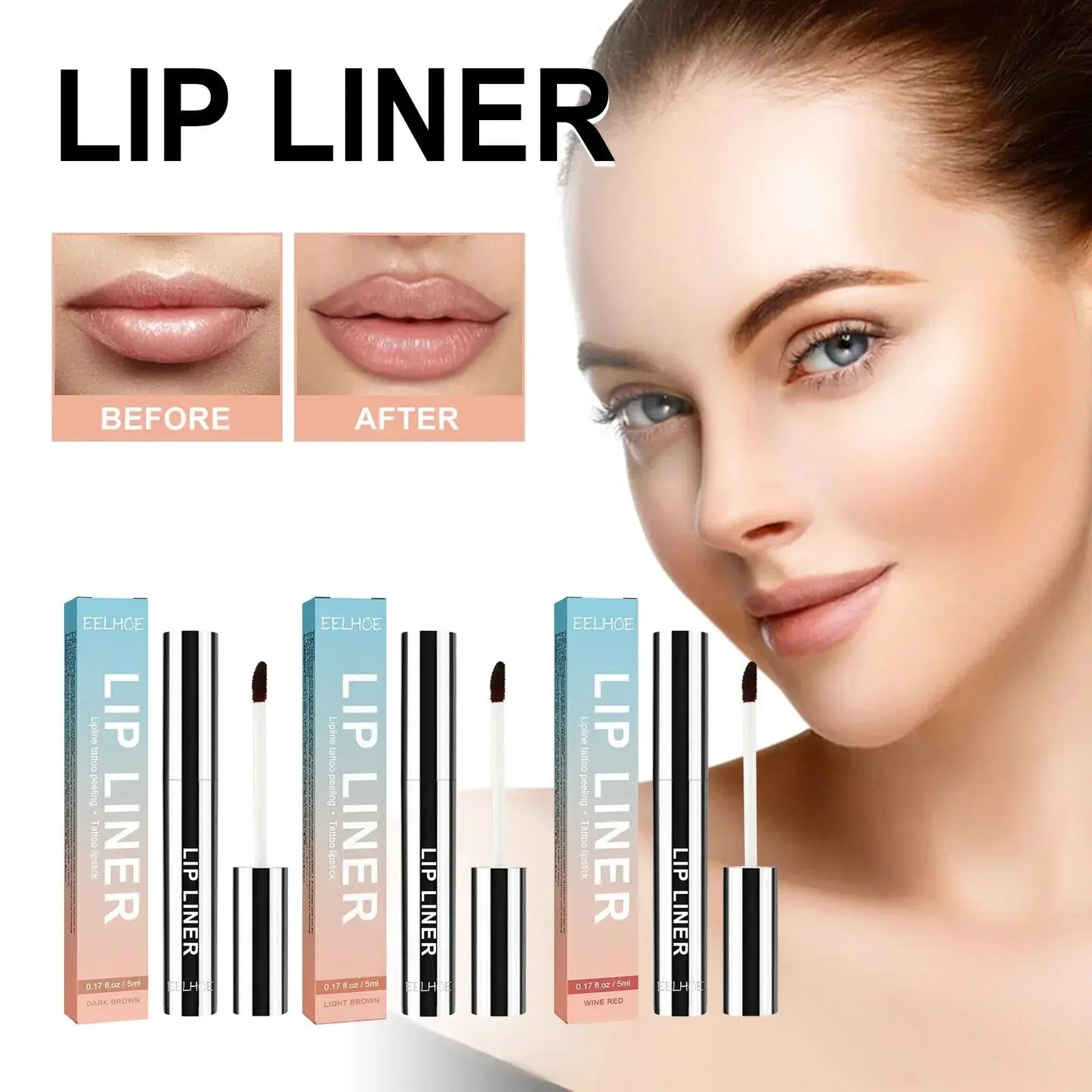 Waterproof Lip Liner Peel Off Tattoo Lipgloss Waterproof Long Lasting Matte Lip Tint Brown Contour Tear-off Lips Stain Cosmetic NNOS