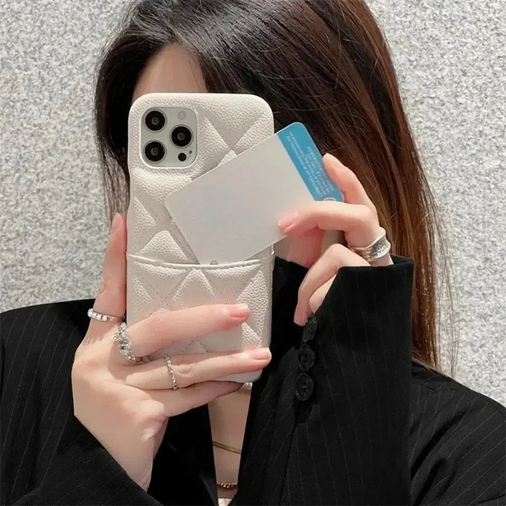 Luxury Geometric Leather Crossbody Phone Case NNOS