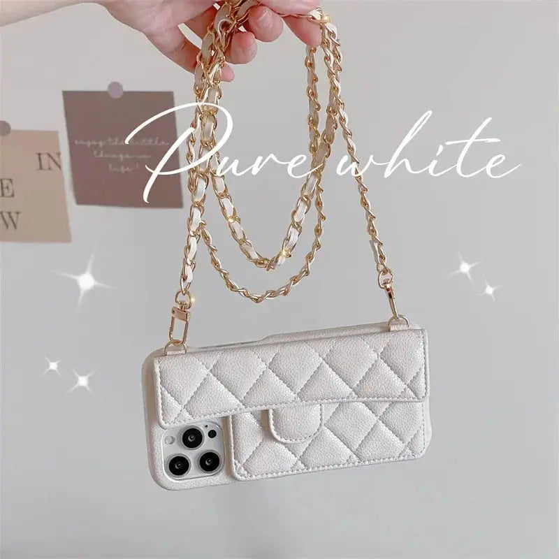 Luxury Geometric Leather Crossbody Phone Case NNOS