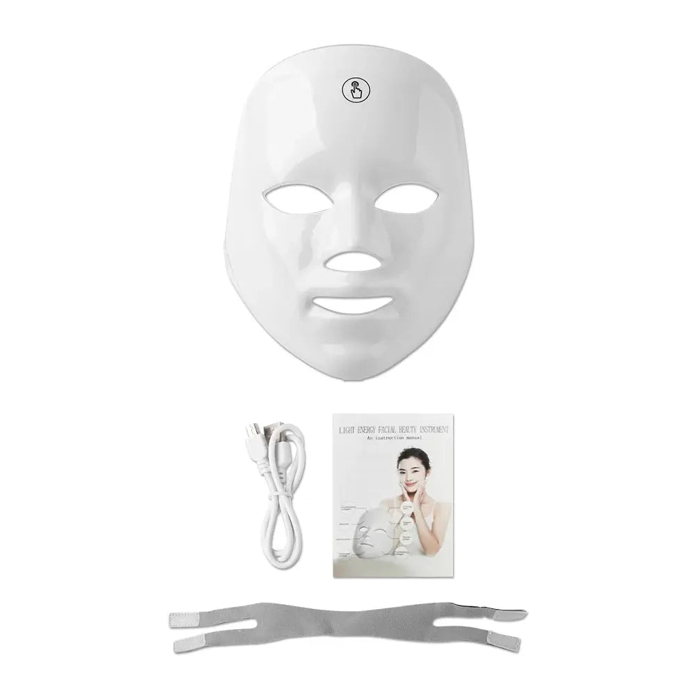 7 Colors Photon Facial LED Mask Red Light Therapy Anti Aging Face Neck Beauty Mask Relaxation Treatment Anti-Wrinkle Skin Care NNOS