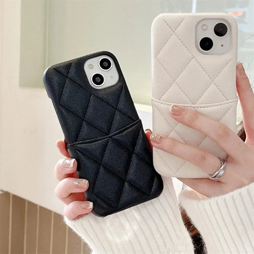 Luxury Geometric Leather Crossbody Phone Case NNOS