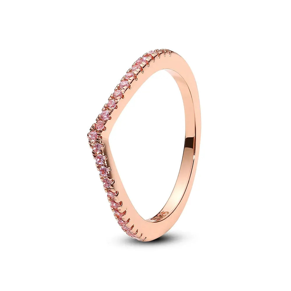 925 Sterling Silver Infinity Heart Ring – Rose Gold Crystal Engagement & Wedding Jewelry for Women NNOS