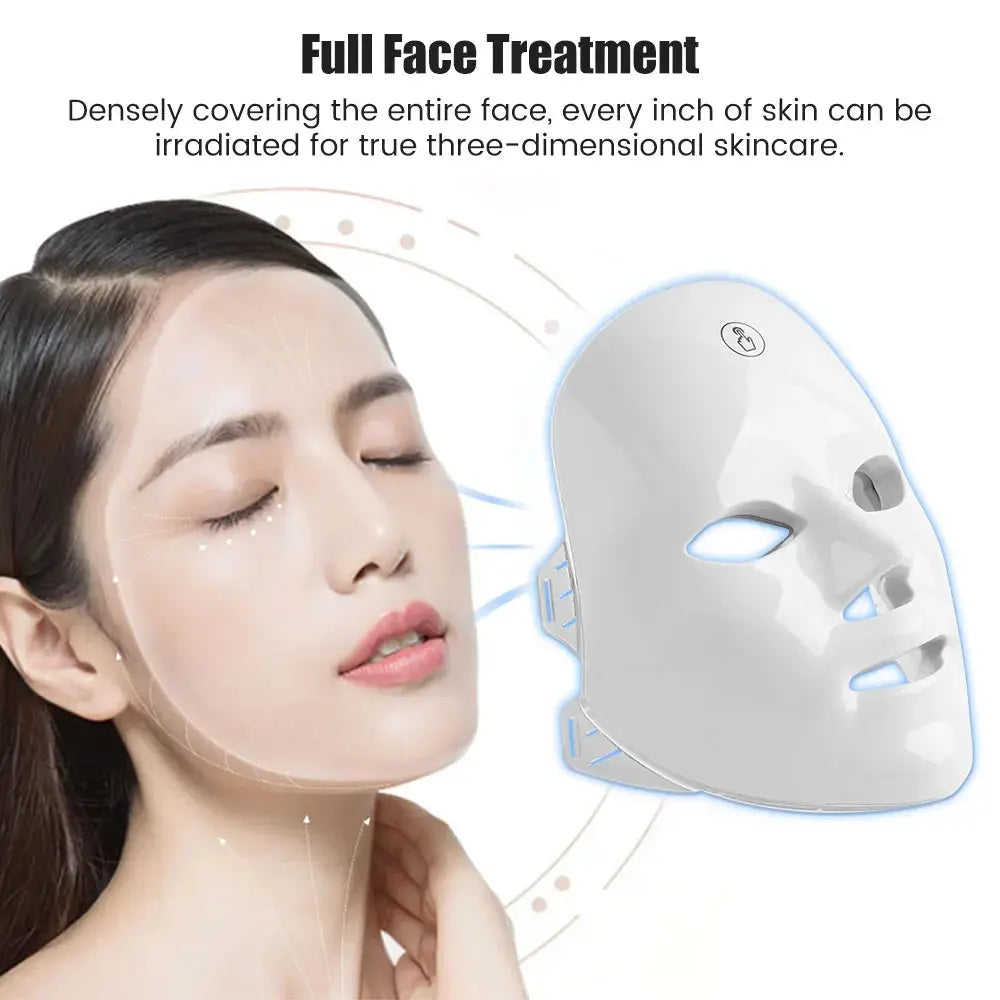 7 Colors Photon Facial LED Mask Red Light Therapy Anti Aging Face Neck Beauty Mask Relaxation Treatment Anti-Wrinkle Skin Care NNOS