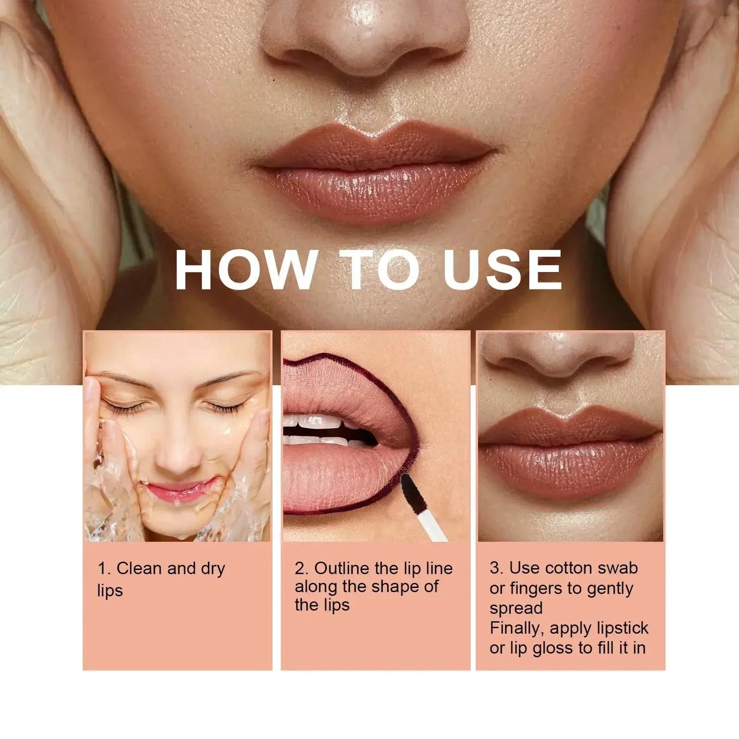 Waterproof Lip Liner Peel Off Tattoo Lipgloss Waterproof Long Lasting Matte Lip Tint Brown Contour Tear-off Lips Stain Cosmetic NNOS