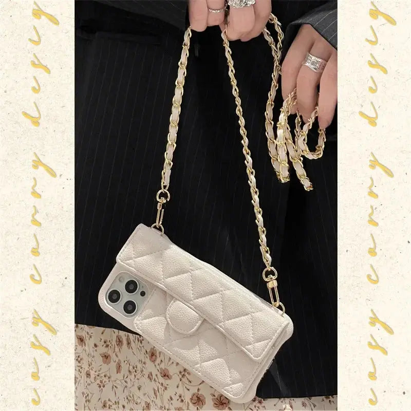 Luxury Geometric Leather Crossbody Phone Case NNOS