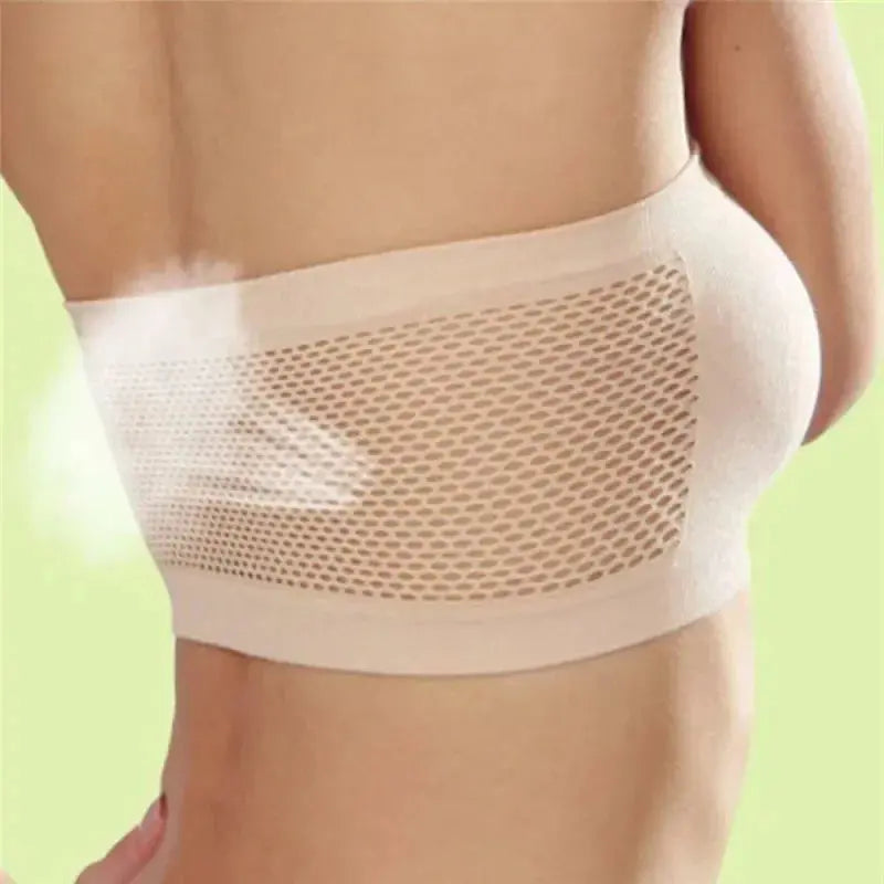 Summer Free Size Tube Invisible Bra Breathable Back Mesh Strapless Crop Top Women Ladies Sexy Bralette Bra Dress Shouderless Top NNOS