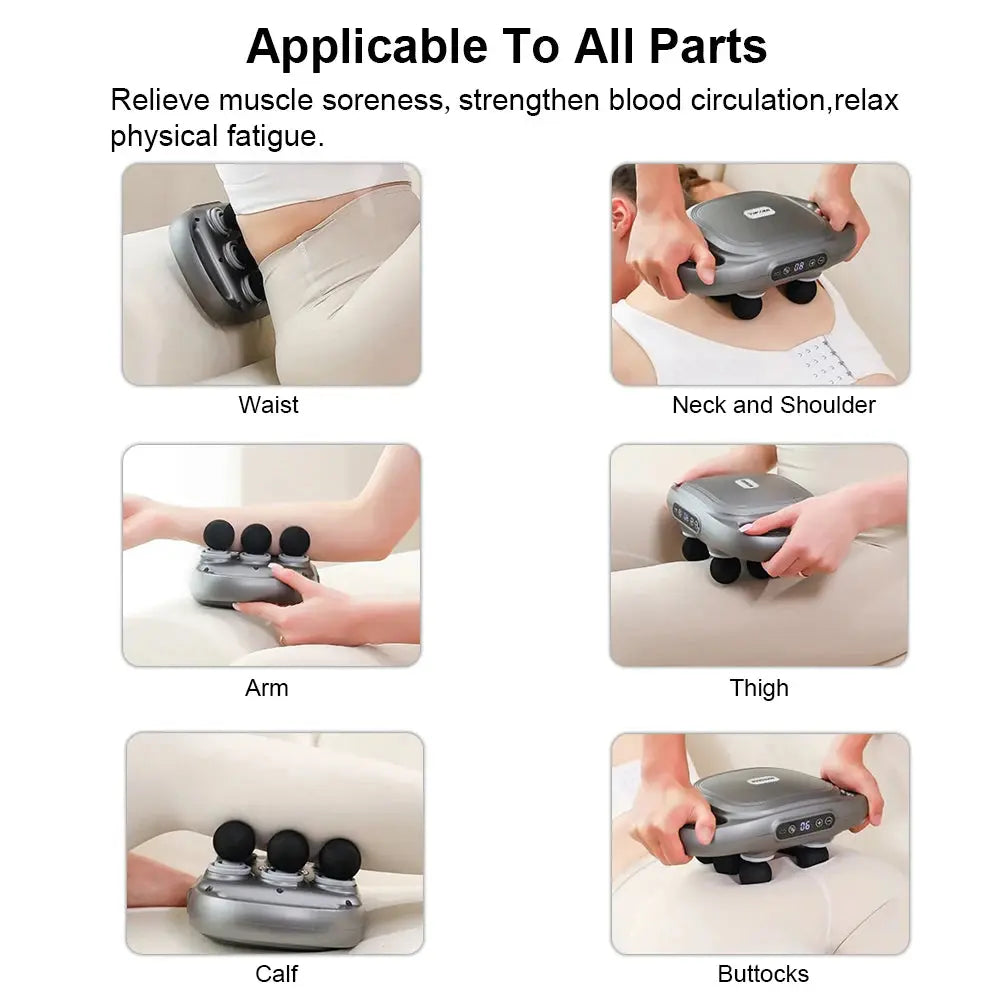 Electric Muscle Relaxation Massager Fascia Gun 6 Heads Body Massage for Deep Tissue Muscle Relief Back Leg Neck NNOS