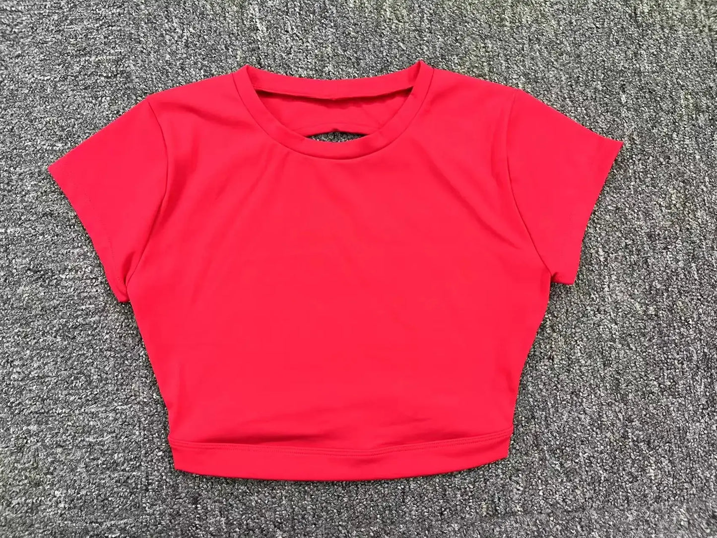 Ctenkevet Women's Sports Short Shirts Casual Backless Yoga Crop Top for Gym Fitness Workout Wear NNOS