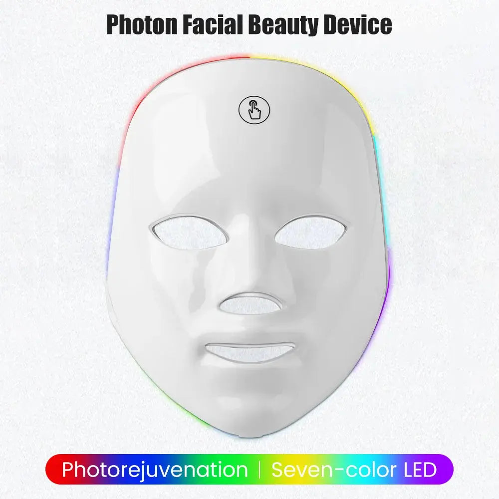 7 Colors Photon Facial LED Mask Red Light Therapy Anti Aging Face Neck Beauty Mask Relaxation Treatment Anti-Wrinkle Skin Care NNOS