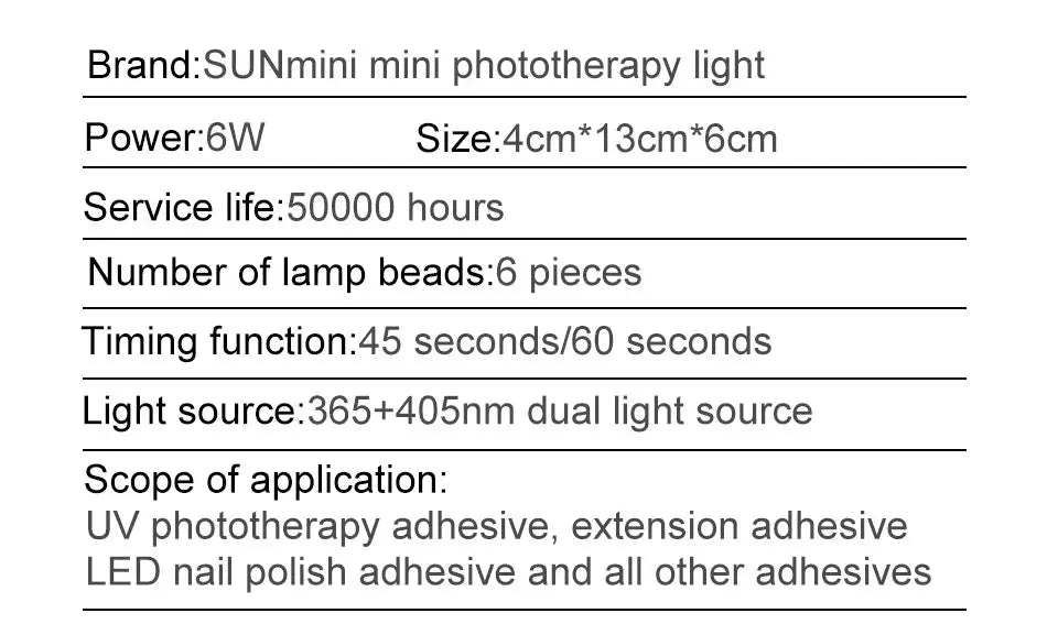Portable 6W Mini Nail Dryer Machine with 6 LED UV Manicure Lamp for Home Use Dries Polish Varnish Quickly with USB Cable NNOS