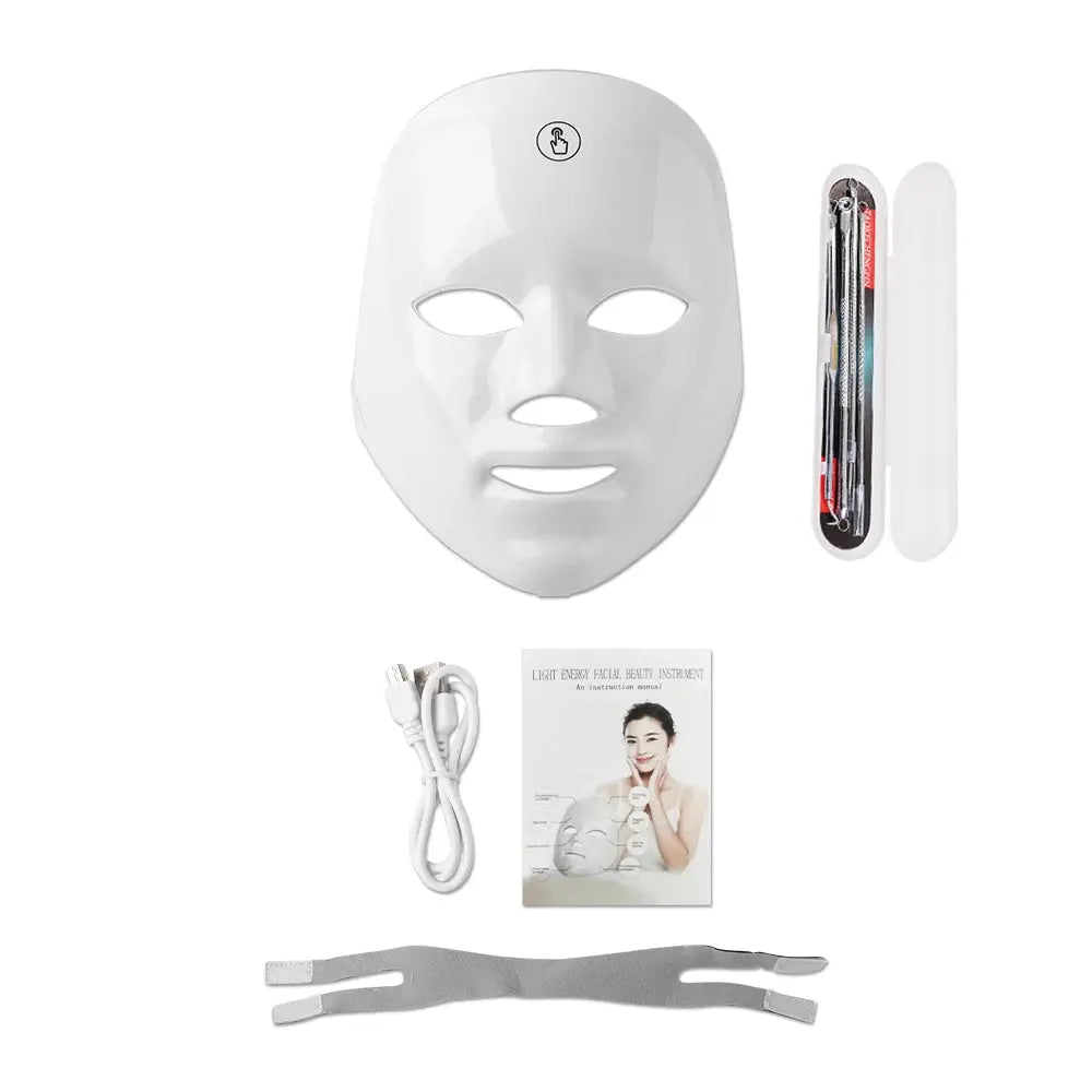7 Colors Photon Facial LED Mask Red Light Therapy Anti Aging Face Neck Beauty Mask Relaxation Treatment Anti-Wrinkle Skin Care NNOS