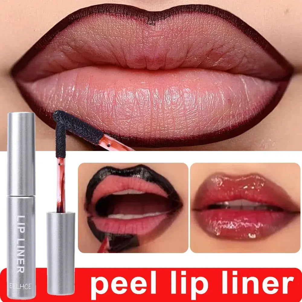 Waterproof Lip Liner Peel Off Tattoo Lipgloss Waterproof Long Lasting Matte Lip Tint Brown Contour Tear-off Lips Stain Cosmetic NNOS