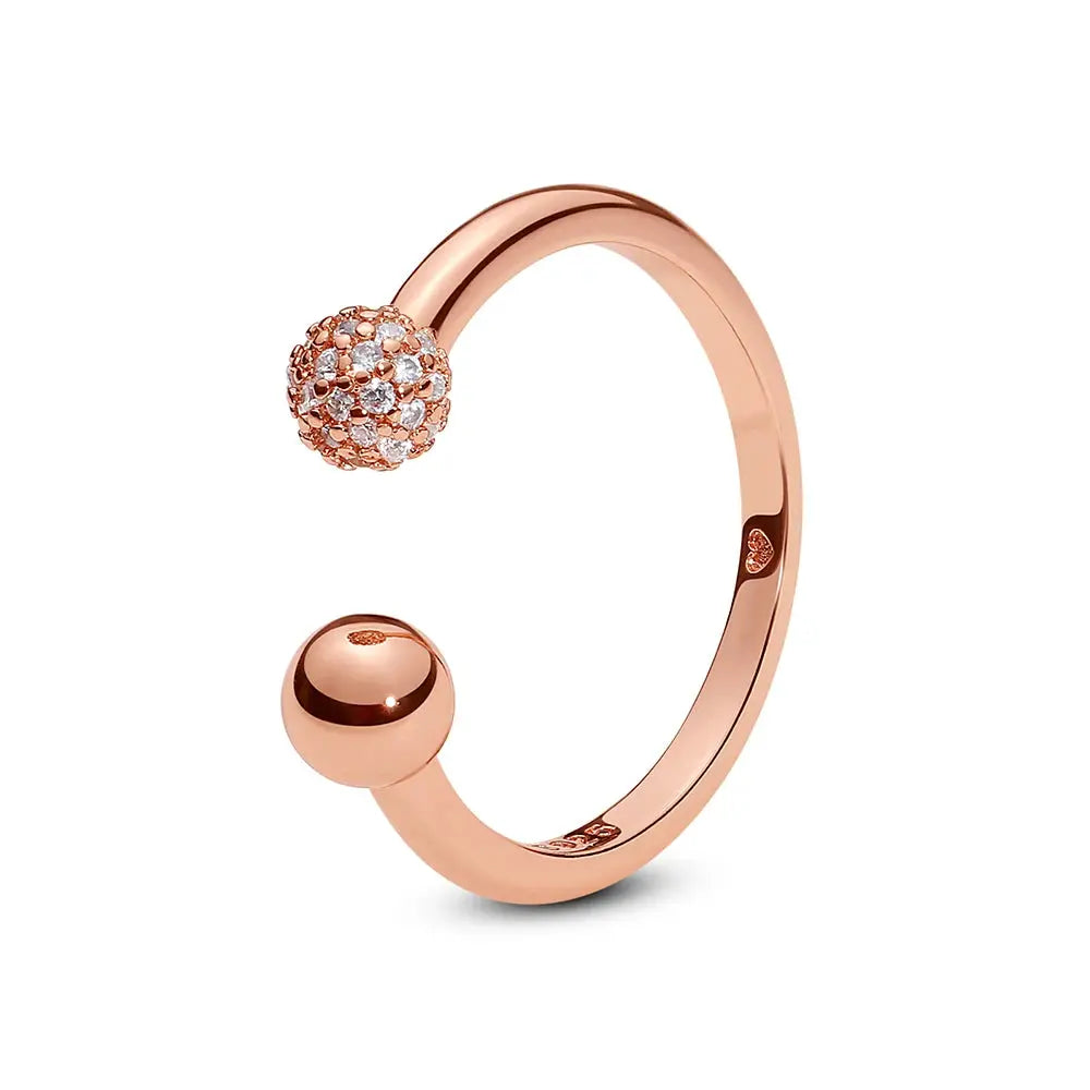 925 Sterling Silver Infinity Heart Ring – Rose Gold Crystal Engagement & Wedding Jewelry for Women NNOS