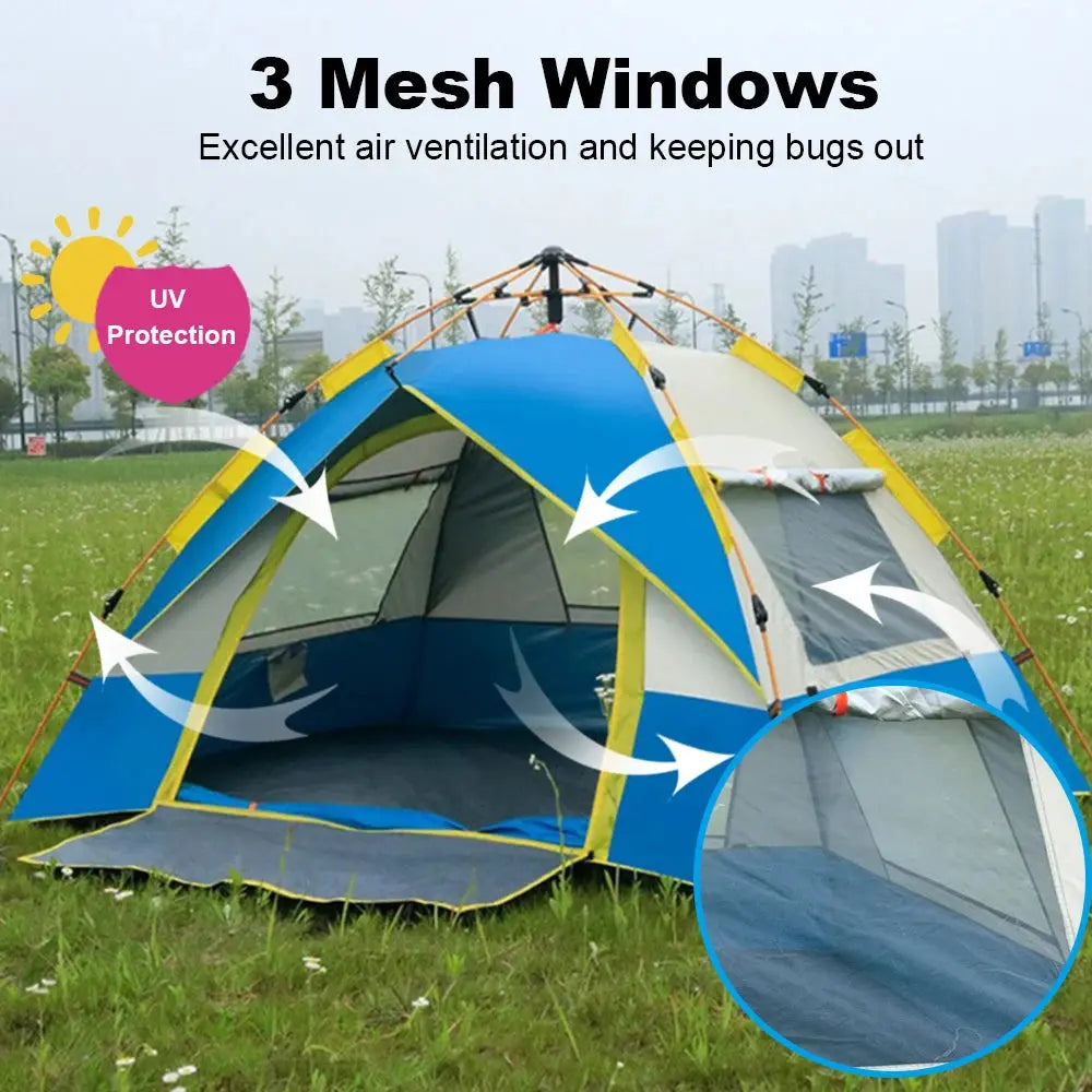 Outdoor Pop Up Tent Waterproof Portable Instant Automatic Camping Tent for 2-3/3-4 Person Family Tent Camping Backpacking NNOS