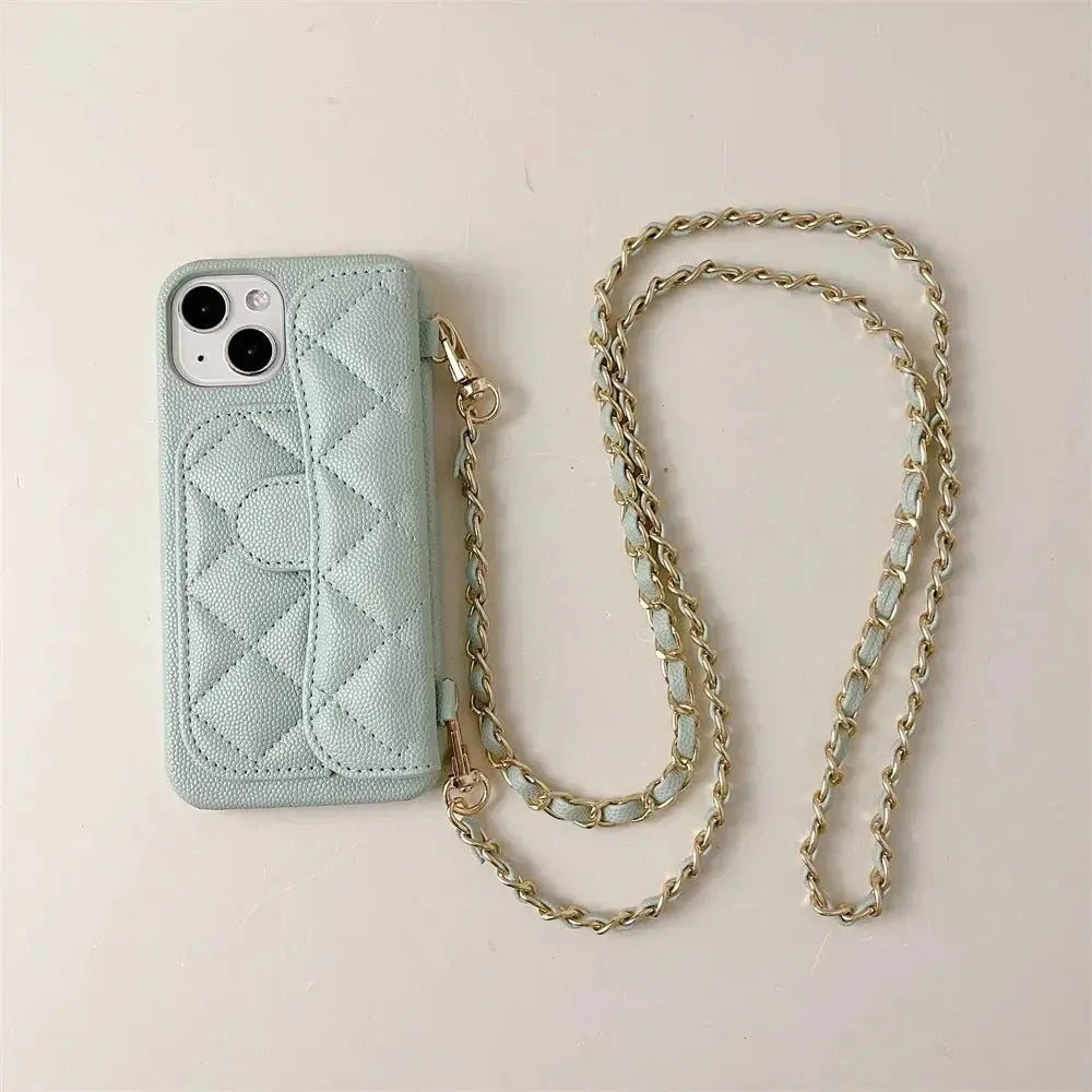 Luxury Geometric Leather Crossbody Phone Case NNOS