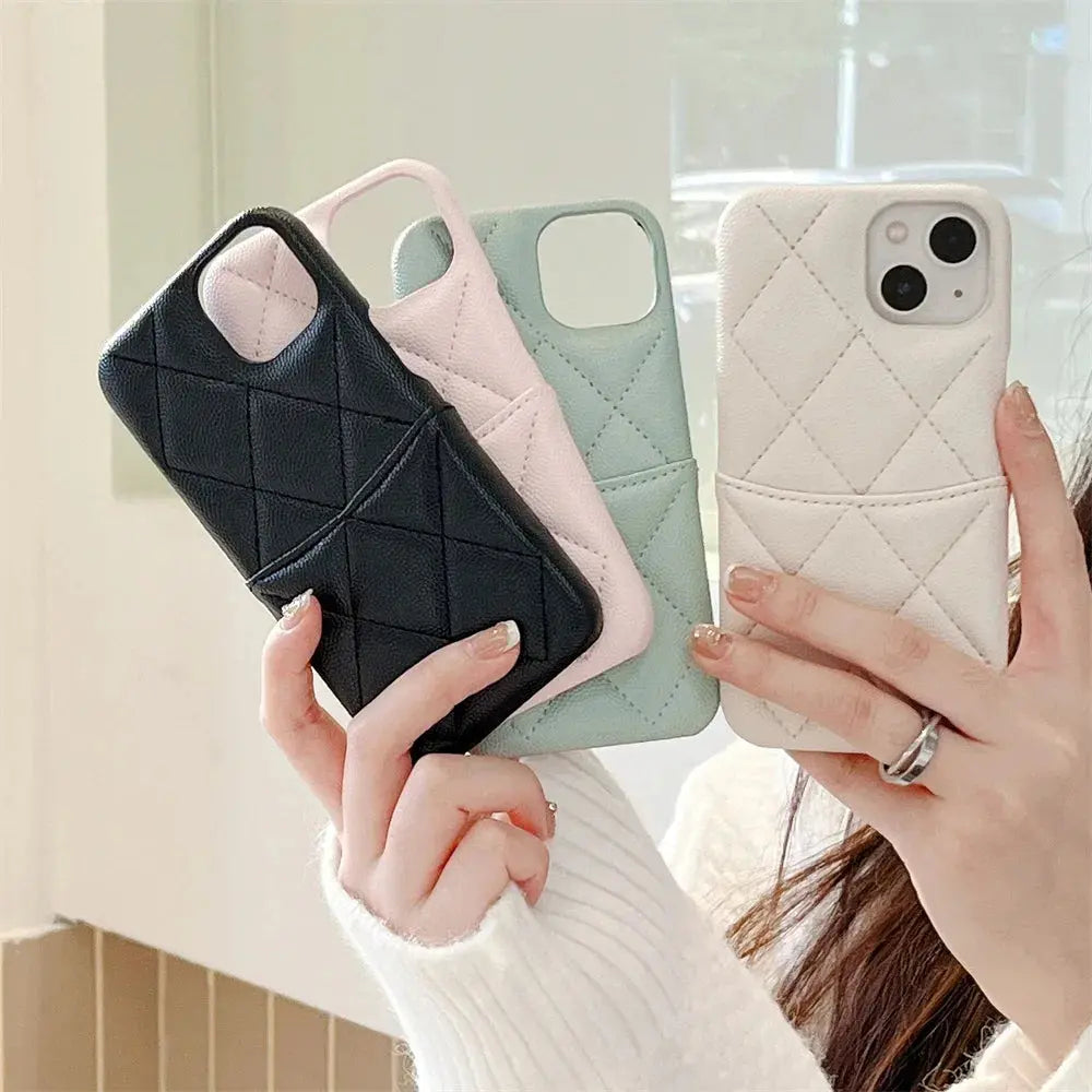 Luxury Geometric Leather Crossbody Phone Case NNOS