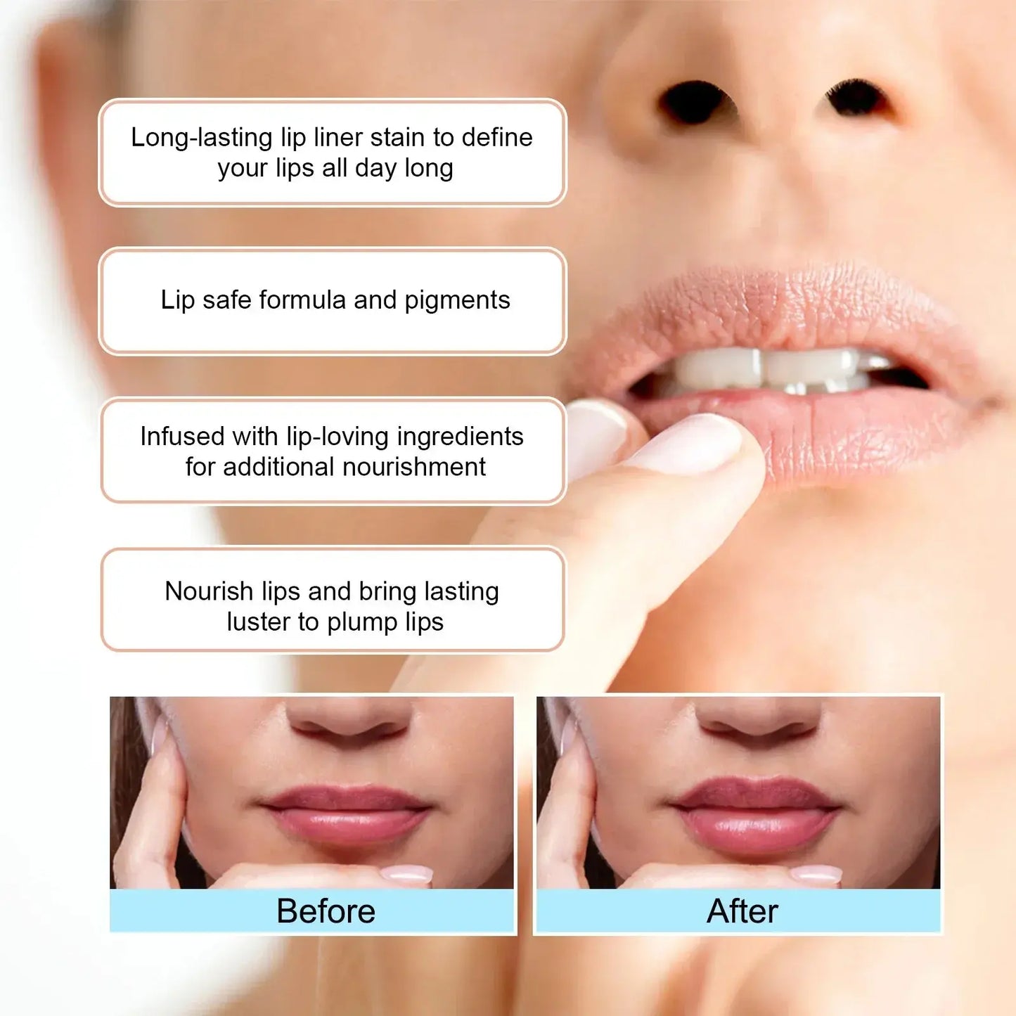 Waterproof Lip Liner Peel Off Tattoo Lipgloss Waterproof Long Lasting Matte Lip Tint Brown Contour Tear-off Lips Stain Cosmetic NNOS