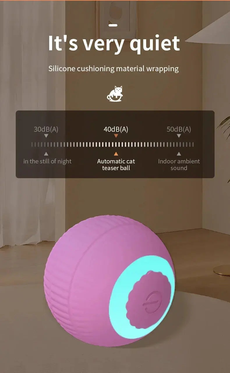 Smart Rolling Cat Toy: Electric, Interactive Ball Keeps Kitty Entertained! USB Rechargeable - Automatic Playtime & Teasing. NNOS