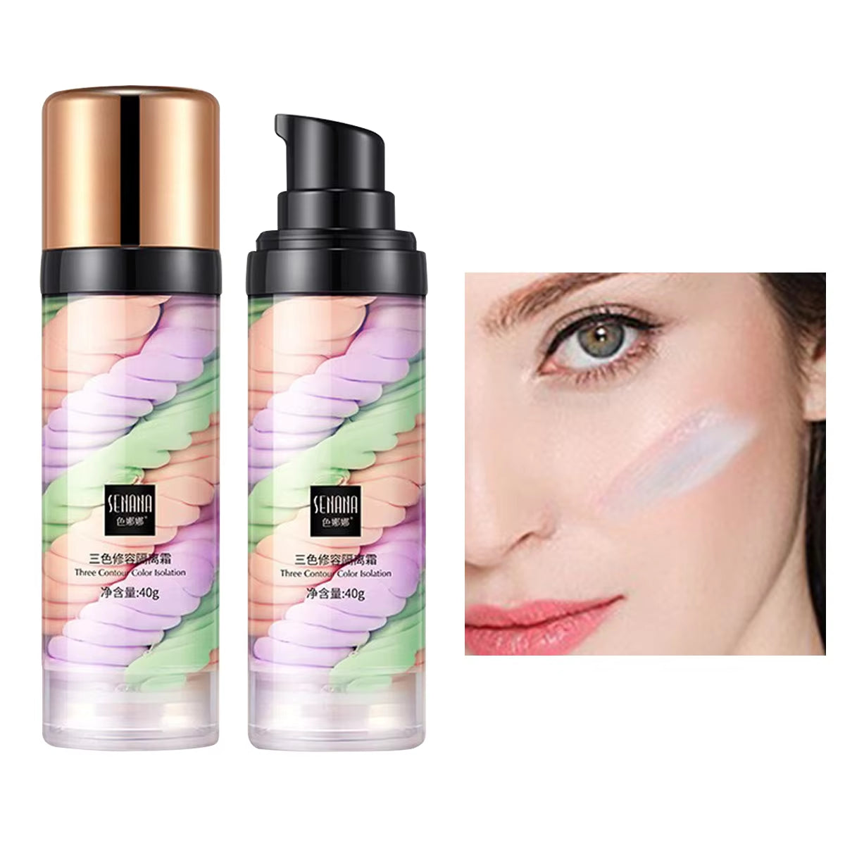 Three-Color Press Release Cream Concealer: Brightening Facial Makeup Base