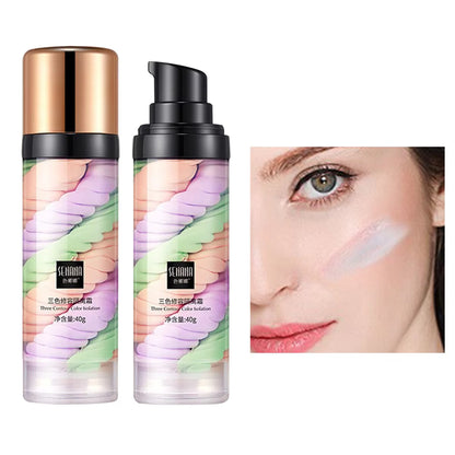 Three-Color Press Release Cream Concealer: Brightening Facial Makeup Base