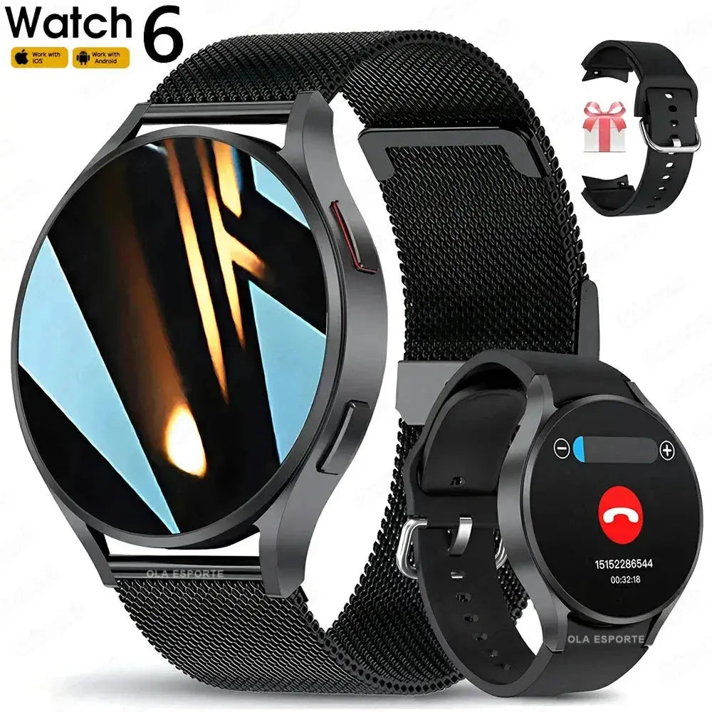 Smart Watch 6 Pro - Bluetooth Calling, Heart Rate Monitor & Custom Dials for Men & Women