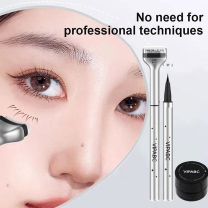 Dezone Waterproof Lower Eyelashes Stamp Pen - 3-in-1 Natural-Looking Korean Makeup in Black/Brown