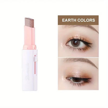 Two-Tone Gradient Eye Shadow Stick for Effortless Dimensional Enhancement Without Disrupting Makeup