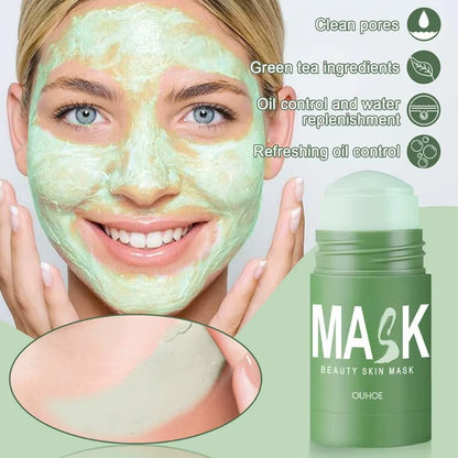 Green Tea Deep Cleansing Detoxifying Pore Cleanser and Blackhead Remover Clay Mask for Purifying and Moisturizing the Face