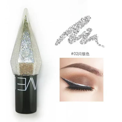 Diamond Shimmer Eyeliners and Eyeshadows - Waterproof Silver and Rose Gold Glitter Makeup for a Radiant Look