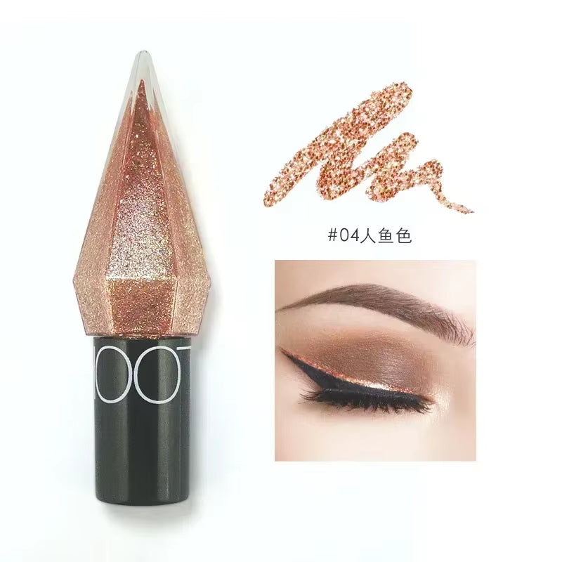 Diamond Shimmer Eyeliners and Eyeshadows - Waterproof Silver and Rose Gold Glitter Makeup for a Radiant Look