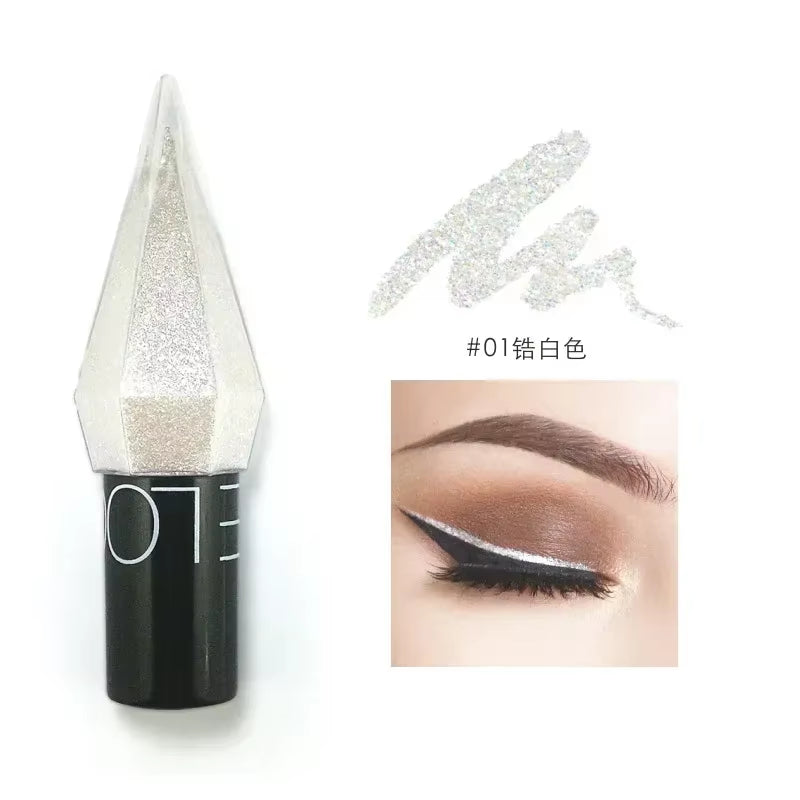 Diamond Shimmer Eyeliners and Eyeshadows - Waterproof Silver and Rose Gold Glitter Makeup for a Radiant Look