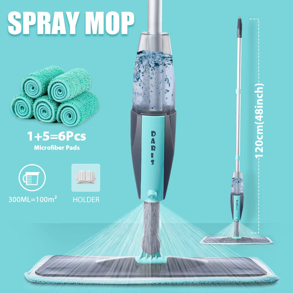 Ultimate 360° Rotating Floor Mop with Microfiber Pads for Effortless Home Cleaning