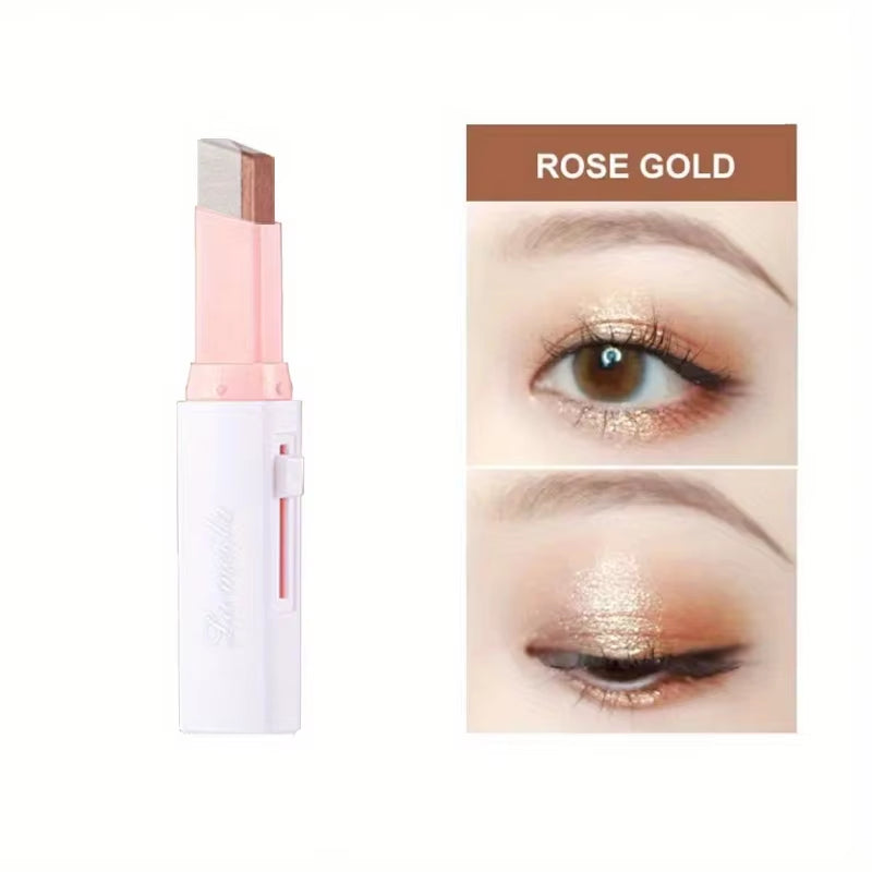 Two-Tone Gradient Eye Shadow Stick for Effortless Dimensional Enhancement Without Disrupting Makeup