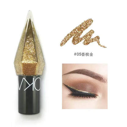 Diamond Shimmer Eyeliners and Eyeshadows - Waterproof Silver and Rose Gold Glitter Makeup for a Radiant Look