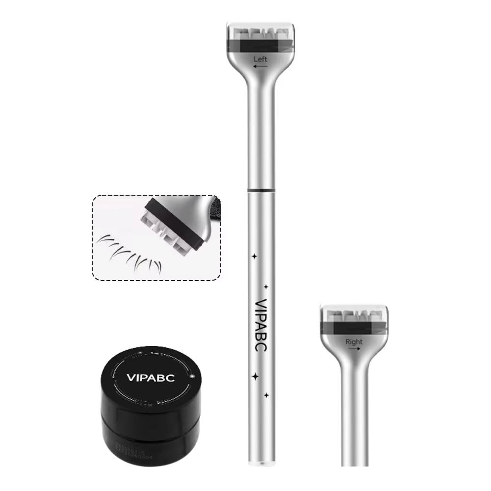 Dezone Waterproof Lower Eyelashes Stamp Pen - 3-in-1 Natural-Looking Korean Makeup in Black/Brown