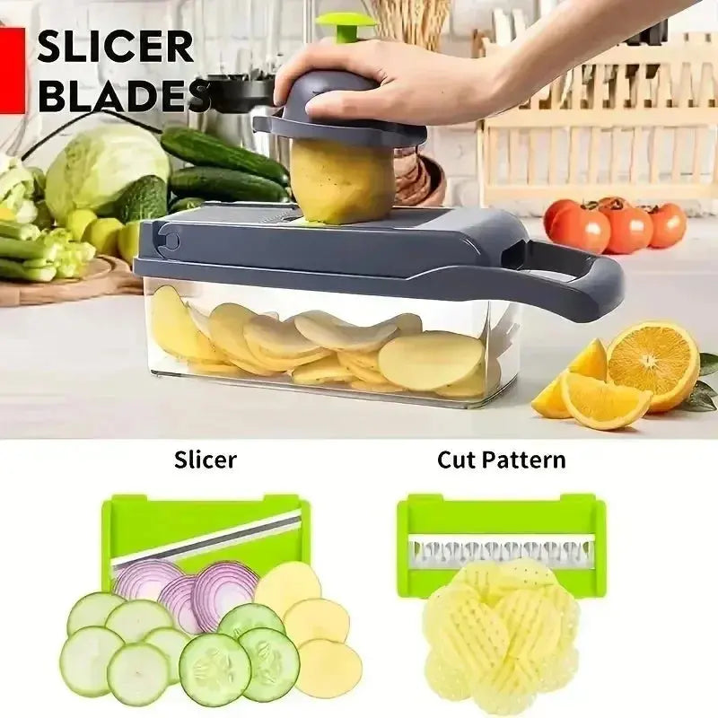 14-in-1 Multifunctional Vegetable Chopper and Slicer for Efficient Food Preparation