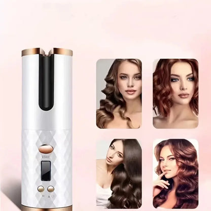 Ultimate Rechargeable Automatic Hair Curler - LCD Display & Ceramic Technology for Salon-Quality Curls Anywhere!