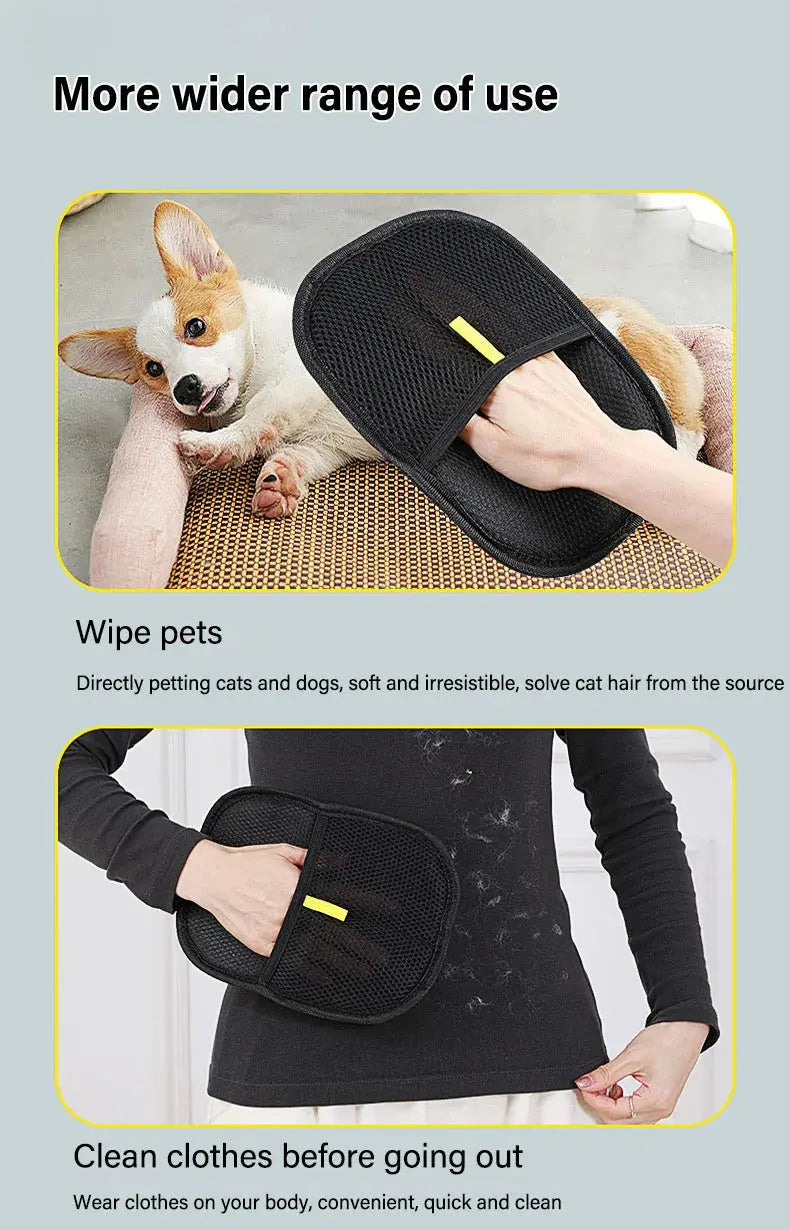 Pet Grooming Gloves Static Dedusting Brush Pet Hair Remover Brush Removing Dog Cat Hair From Sofa Carpet Clothes Tool Supplies NNOS