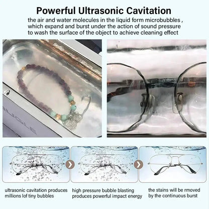 Powerful Ultrasonic Cleaner 500ML 46kHz for Jewelry Glasses Razor Circuit Board Watches Denture Teeth Ultrasound Washing Machine NNOS