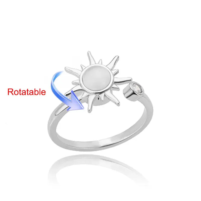 Four-Leaf Clover Rotating Anxiety Ring – Elegant Gold Stainless Steel Fidget Jewelry for Women NNOS