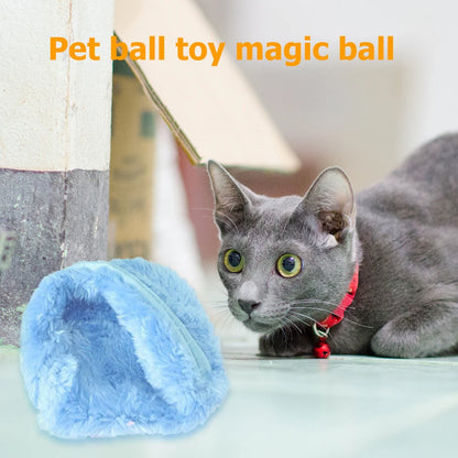 Interactive Magic Rolling Ball Toy for Dogs and Cats Plush Electric Activation Ball for Pet Fun