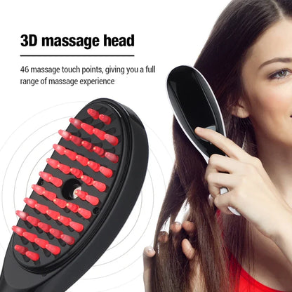 Electric Spray Massage Comb for Hair Growth Vibration Head Brush LED Anti-Hair Loss Scalp Liquid Medicine Atomizing Comb for Short, Eye-Catching Advertising